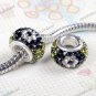 OLIVE &FLOWER SWAROVSKI CRYSTAL AUTHENTIC 925 SILVER EUROPEAN CHARM BEAD
