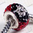 RED &FLOWER SWAROVSKI CRYSTAL AUTHENTIC 925 SILVER EUROPEAN CHARM BEAD