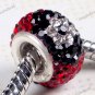 RED &FLOWER SWAROVSKI CRYSTAL AUTHENTIC 925 SILVER EUROPEAN CHARM BEAD