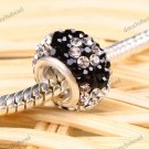 CLEAR & FLOWER SWAROVSKI CRYSTAL AUTHENTIC 925 SILVER EUROPEAN CHARM BEAD