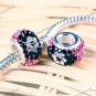 ROSE & FLOWER SWAROVSKI CRYSTAL AUTHENTIC 925 SILVER EUROPEAN CHARM BEAD