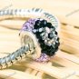 VIOLET & FLOWER SWAROVSKI CRYSTAL AUTHENTIC 925 SILVER EUROPEAN CHARM BEAD
