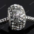 TRUE SILVER GRAY SWAROVSKI CRYSTAL TRIANGLE CHARM BEAD