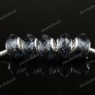 50X WHOLESALE GRAY FACETED CRYSTAL GLASS EUROPEAN CHARM BEADS FINDINGS