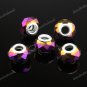 50X WHOLESALE PURPLE RED FACETED CRYSTAL GLASS EUROPEAN CHARM BEADS FINDINGS