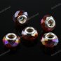 50X WHOLESALE COFFEE AB FACETED CRYSTAL GLASS EUROPEAN BEADS FINDINGS