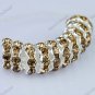 10X LIGHT GOLDEN CRYSTAL SILVER SPACER LOOSE BEADS FINDINGS 10MM