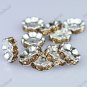 10X LIGHT GOLDEN CRYSTAL SILVER SPACER LOOSE BEADS FINDINGS 10MM