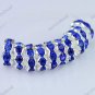 10X SAPPHIRE BLUE CRYSTAL SILVER SPACER LOOSE BEADS JEWELRY FINDINGS 10MM