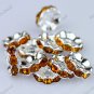 10X GOLDEN CRYSTAL SILVER SPACER LOOSE BEADS JEWELRY FINDINGS 10MM