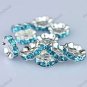 10X OCEAN BLUE CRYSTAL SILVER SPACER LOOSE BEADS FINDINGS 10MM