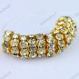 50X CLEAR CRYSTAL GOLD SPACER LOOSE BEADS FINDINGS WHOLESALE LOTS 10MM