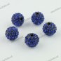 5X SAPPHIRE BLUE CRYSTAL DISCO BALL SPACER LOOSE BEADS JEWELRY FINDINGS 10MM