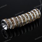 10PCS LIGHT GOLDEN CRYSTAL SILVER SPACER LOOSE BEADS FINDINGS 10MM