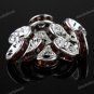 10PCS COFFEE CRYSTAL SILVER SPACER LOOSE BEADS FINDINGS 10MM
