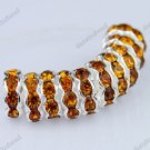 50X GOLDEN CRYSTAL SILVER SPACER LOOSE BEADS JEWELRY FINDINGS WHOLESALE 10MM