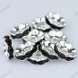50X BLACK CRYSTAL SILVER SPACER LOOSE BEADS JEWELRY FINDINGS WHOLESALE 10MM