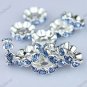 50X LIGHT BLUE CRYSTAL SILVER SPACER LOOSE BEADS FINDINGS WHOLESALE LOT 10MM