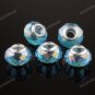100X WHOLESALE OCEAN BLUE AB FACETED CRYSTAL GLASS EUROPEAN BEADS FINDINGS