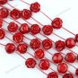 16PCS RED SEA CORAL CARVED ROSE FLOWER LOOSE BEADS FINDINGS 10MM 1 STRAND
