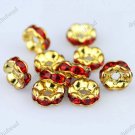 50X RED CRYSTAL SPACER LOOSE BEADS FINDINGS WHOLESALE LOTS 6MM