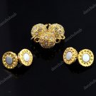 20X CLEAR CRYSTAL GOLDEN MAGNETIC ROUND BALL CLASP FINDINGS WHOLESALE 12MM