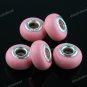 50X PINK POLYMER CLAY EUROPEAN BIG HOLE CHARM BEADS FINDINGS WHOLESALE