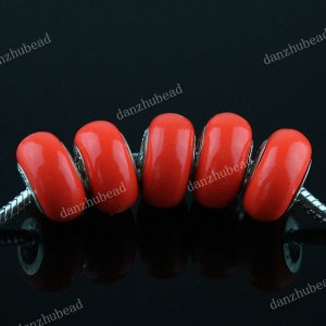 50X WHOLESALE NACARAT POLYMER CLAY EUROPEAN BIG HOLE CHARM BEADS JEWELRY FINDING