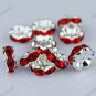 100X RED CRYSTAL SILVER SPACER LOOSE BEADS FINDINGS WHOLESALE LOTS 8MM