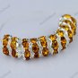 100X GOLDEN CRYSTAL SILVER SPACER LOOSE BEADS FINDINGS WHOLESALE LOTS 8MM