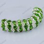 100X LIGHT GREEN CRYSTAL SILVER SPACER LOOSE BEADS FINDINGS WHOLESALE LOTS 8MM