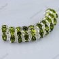 100X OLIVE CRYSTAL SILVER SPACER LOOSE BEADS FINDINGS WHOLESALE LOTS 8MM