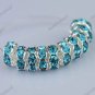 100X LAKE BLUE CRYSTAL SILVER SPACER LOOSE BEADS FINDINGS WHOLESALE LOTS 8MM