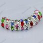 100X MULTICOLOR CRYSTAL SILVER SPACER LOOSE BEADS FINDINGS WHOLESALE LOTS 8MM