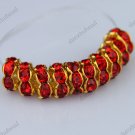 50X RED CRYSTAL GOLD SPACER LOOSE BEADS JEWELRY DIY FINDINGS WHOLESALE 8MM