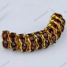 50X COFFEE CRYSTAL GOLD SPACER LOOSE BEADS JEWELRY DIY FINDINGS WHOLESALE 8MM