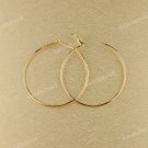 20 PAIRS GOLD HOOK CIRCLE FASHION HOOP CHARM EARRINGS FINDINGS 60MM WHOLESALE