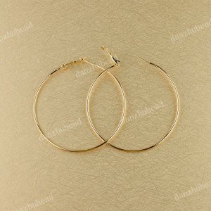 2 PAIRS GOLD HOOK CIRCLE FASHION HOOP CHARM EARRINGS FINDINGS 60MM