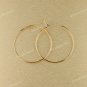 2 PAIRS GOLD HOOK CIRCLE FASHION HOOP CHARM EARRINGS FINDINGS 60MM