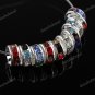 100X MULTICOLOR CRYSTAL SILVER SPACER LOOSE BEADS FINDINGS WHOLESALE 8MM