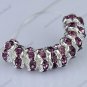 100X LIGHT PURPLE CRYSTAL SILVER SPACER LOOSE BEADS FINDINGS WHOLESALE LOTS 6MM