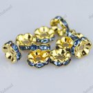100X LIGHT BLUE CRYSTAL SPACER LOOSE BEADS FINDINGS WHOLESALE LOTS 6MM