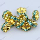 100X LAKE BLUE CRYSTAL SPACER LOOSE BEADS FINDINGS WHOLESALE LOTS 6MM