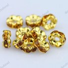 100X GOLDEN CRYSTAL SPACER LOOSE BEADS FINDINGS WHOLESALE LOTS 6MM