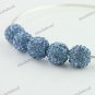 20X LIGHT BLUE CRYSTAL ALLOY DISCO BALL LOOSE BEADS FINDINGS WHOLESALE 10MM