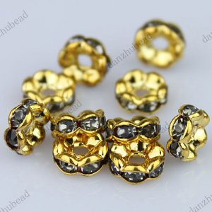100X GRAY CRYSTAL SPACER LOOSE BEADS FINDINGS WHOLESALE LOTS 6MM