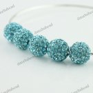 20X OCEAN BLUE CRYSTAL ALLOY DISCO BALL LOOSE BEADS FINDINGS WHOLESALE 10MM