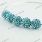 20X OCEAN BLUE CRYSTAL ALLOY DISCO BALL LOOSE BEADS FINDINGS WHOLESALE 10MM