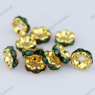 100X DEEP GREEN CRYSTAL SPACER LOOSE BEADS FINDINGS WHOLESALE LOTS 6MM