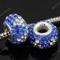 TRUE SILVER SAPPHIRE SWAROVSKI CRYSTAL TRIANGLE BEAD